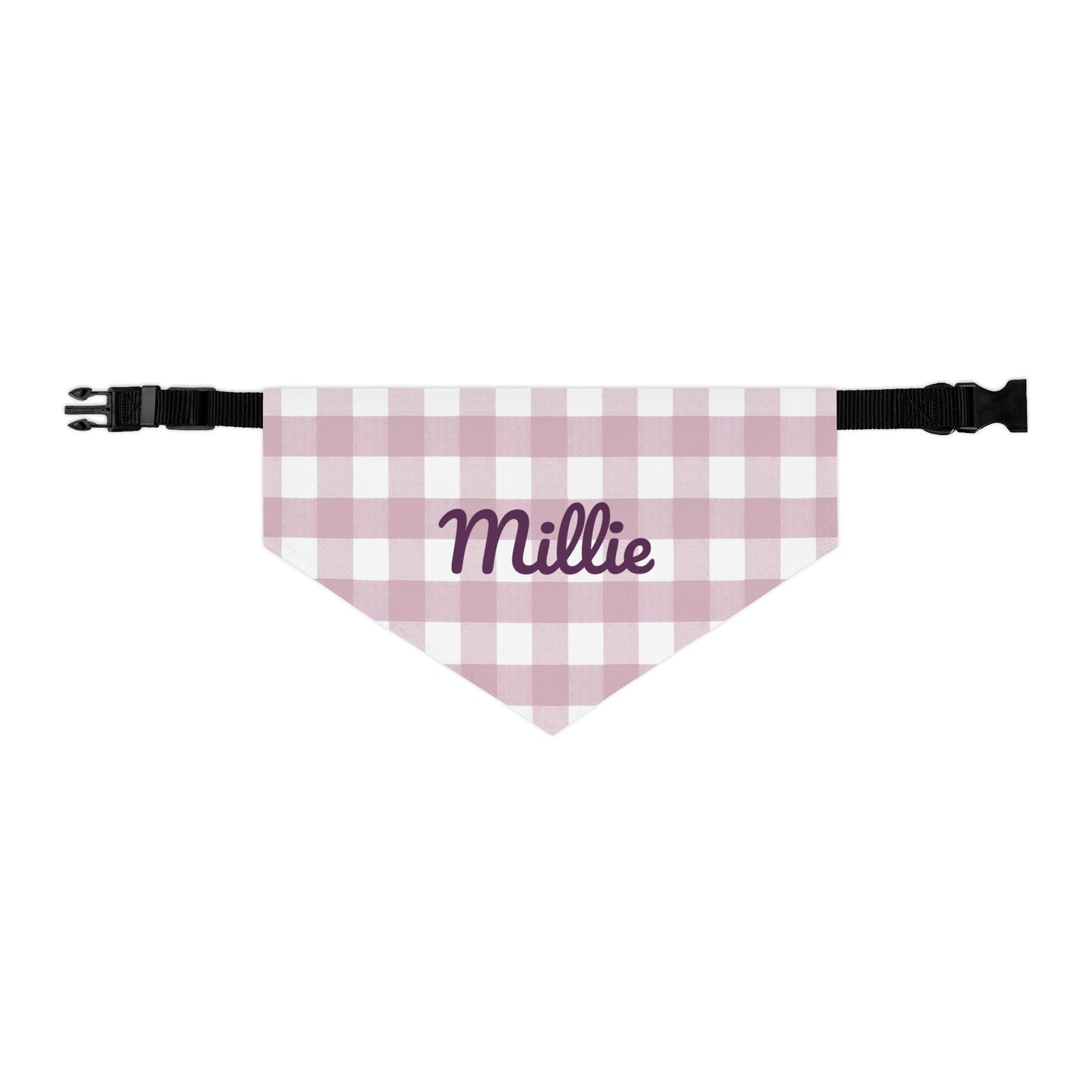 Personalized Pet Bandana Collar | Mauve Gingham