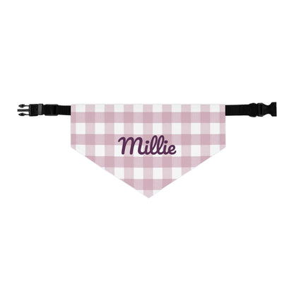Personalized Pet Bandana Collar | Mauve Gingham