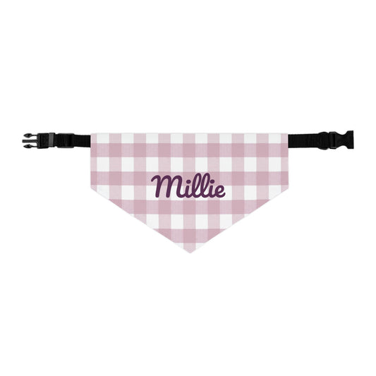 Personalized Pet Bandana Collar | Mauve Gingham