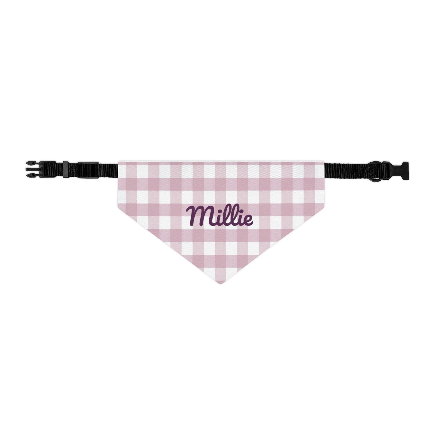Personalized Pet Bandana Collar | Mauve Gingham