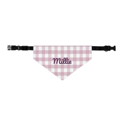 Personalized Pet Bandana Collar | Mauve Gingham