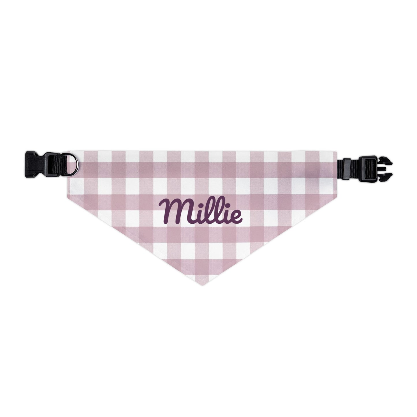 Personalized Pet Bandana Collar | Mauve Gingham