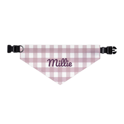 Personalized Pet Bandana Collar | Mauve Gingham