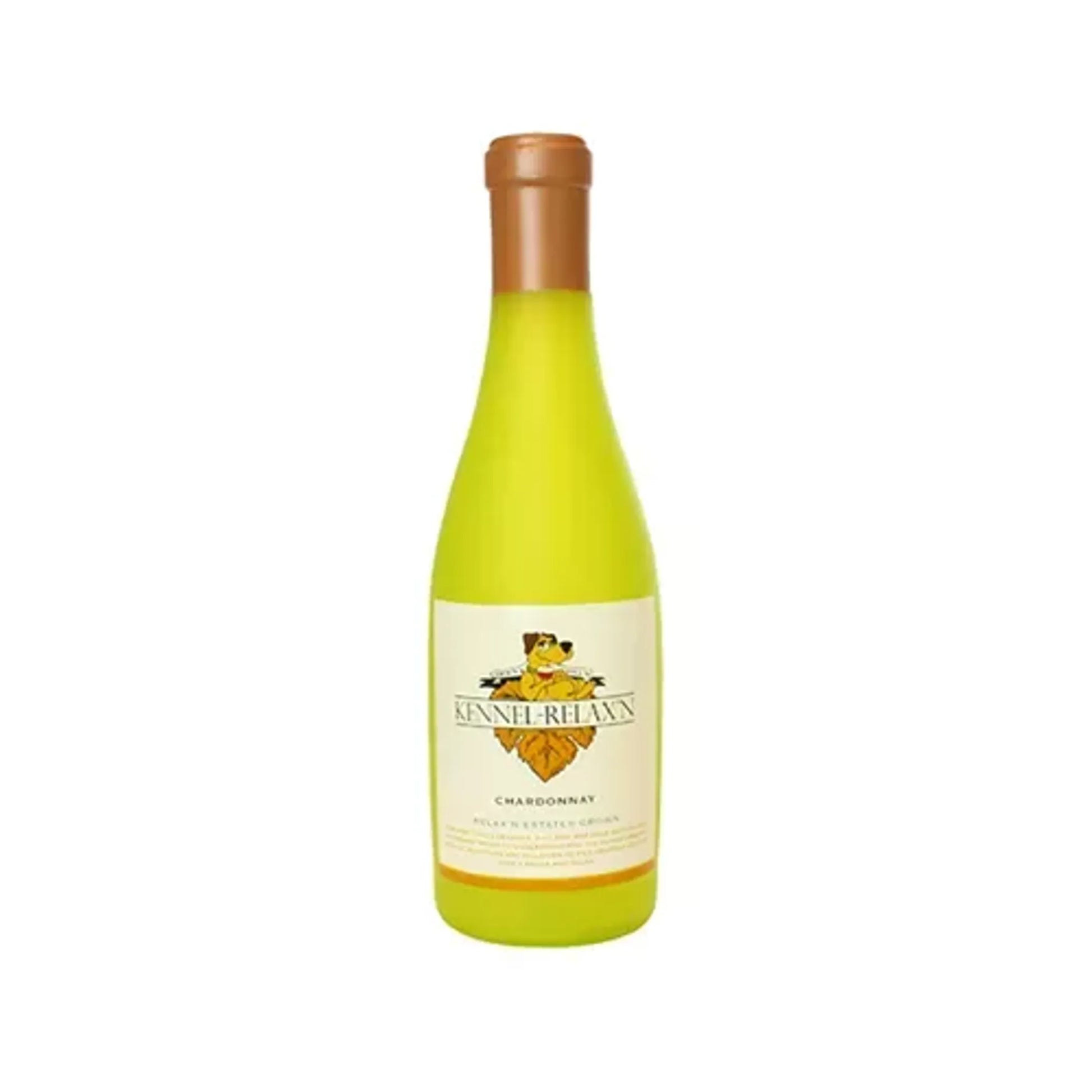 VIP Products Silly Squeaker Wine Bottle dog toy, durable plush toy with squeaker for dogs to chew and play.