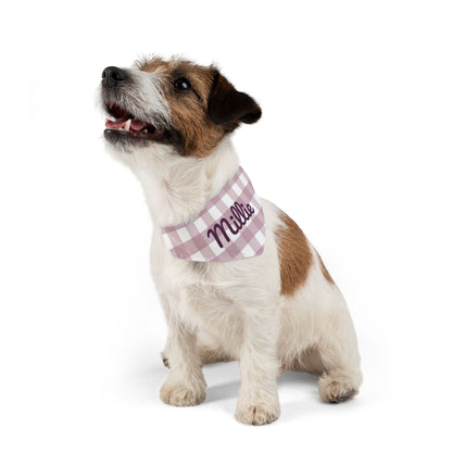 Personalized Pet Bandana Collar | Mauve Gingham