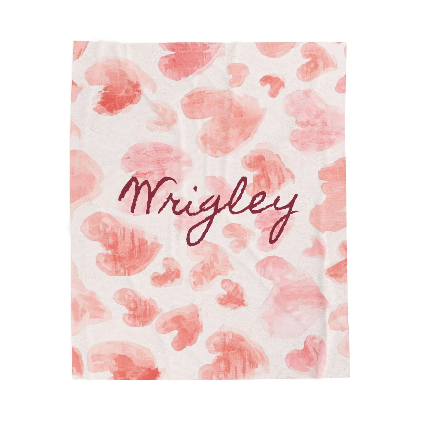 Personalized plush blanket with heart all-over print, soft fabric, featuring a colorful heart design for cozy comfort.