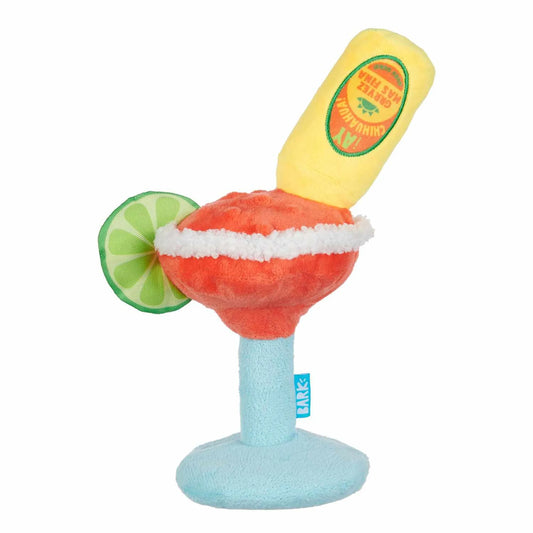 BARK Bulldog Barkarita plush dog toy with soft fabric and embroidered details, designed for dogs to chew and play.