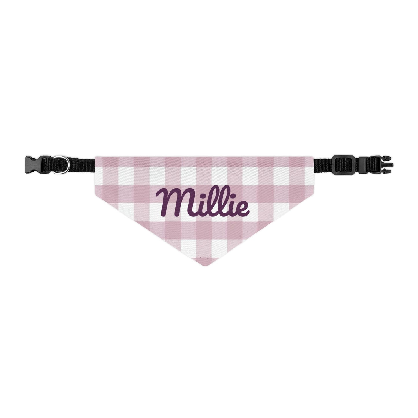 Personalized Pet Bandana Collar | Mauve Gingham