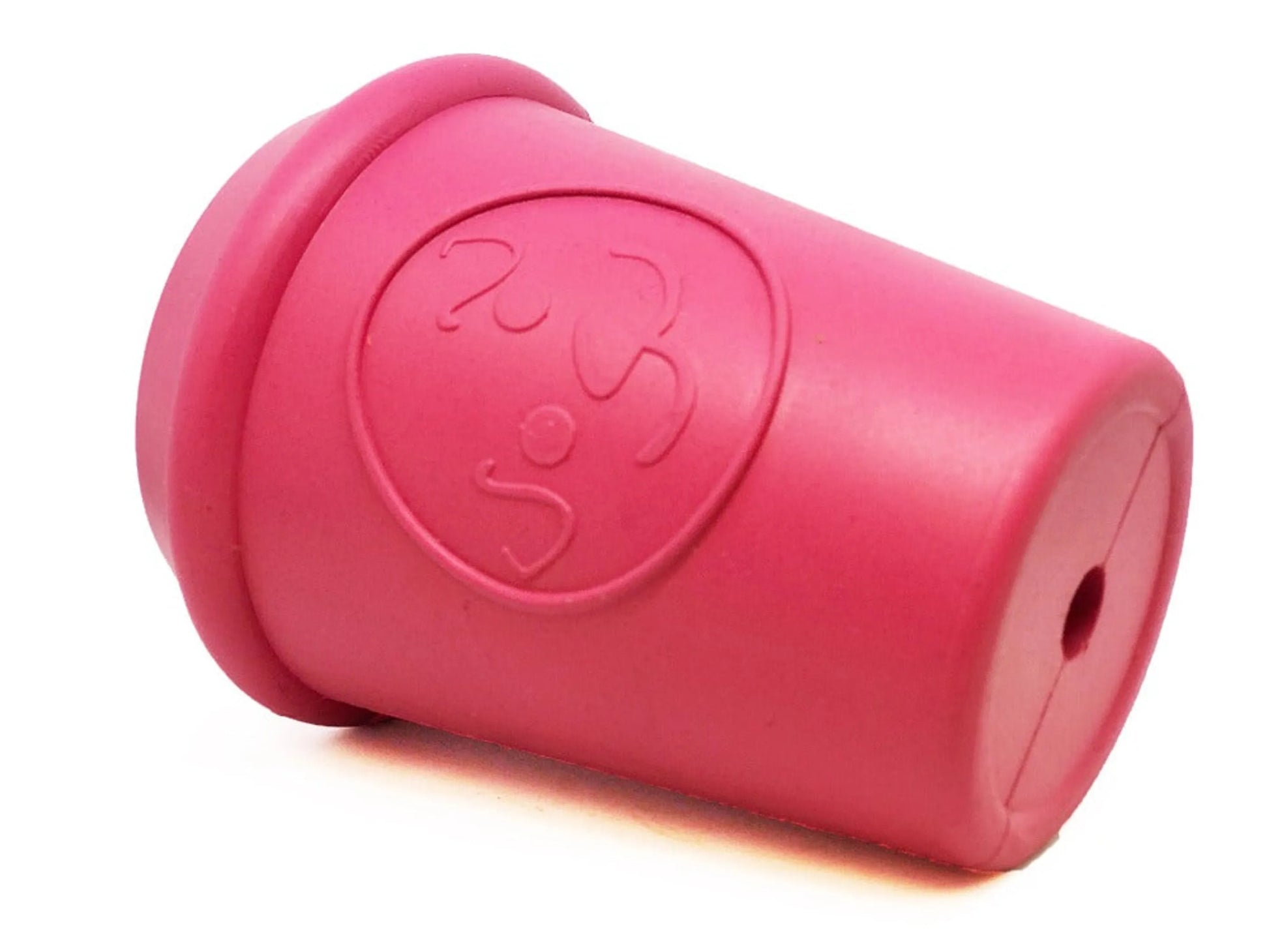 SodaPup durable rubber dog chew toy with treat dispenser, designed for interactive play and mental stimulation.
