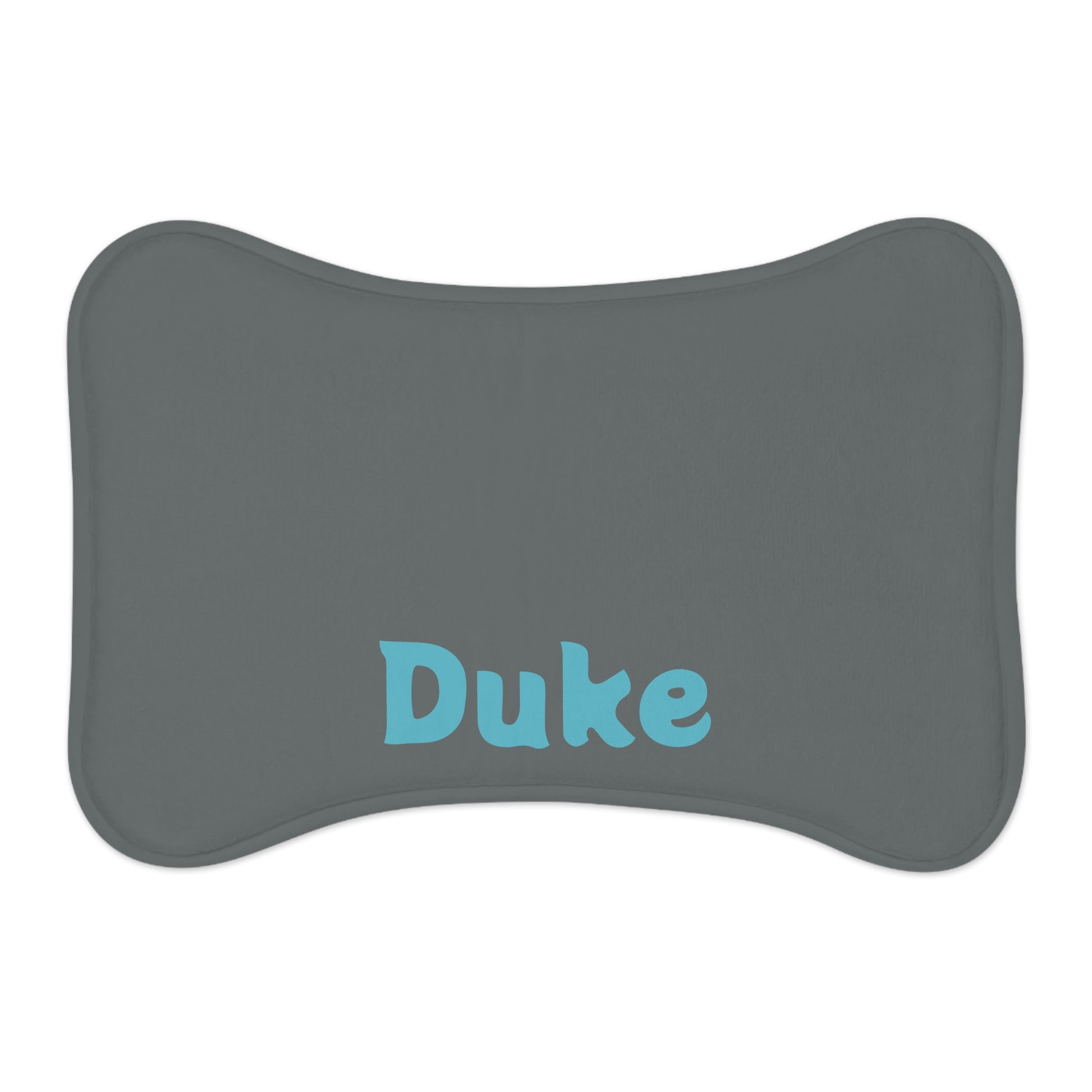 Personalized pet feeding mat in charcoal color, with custom design, suitable for pets and made by Printify.