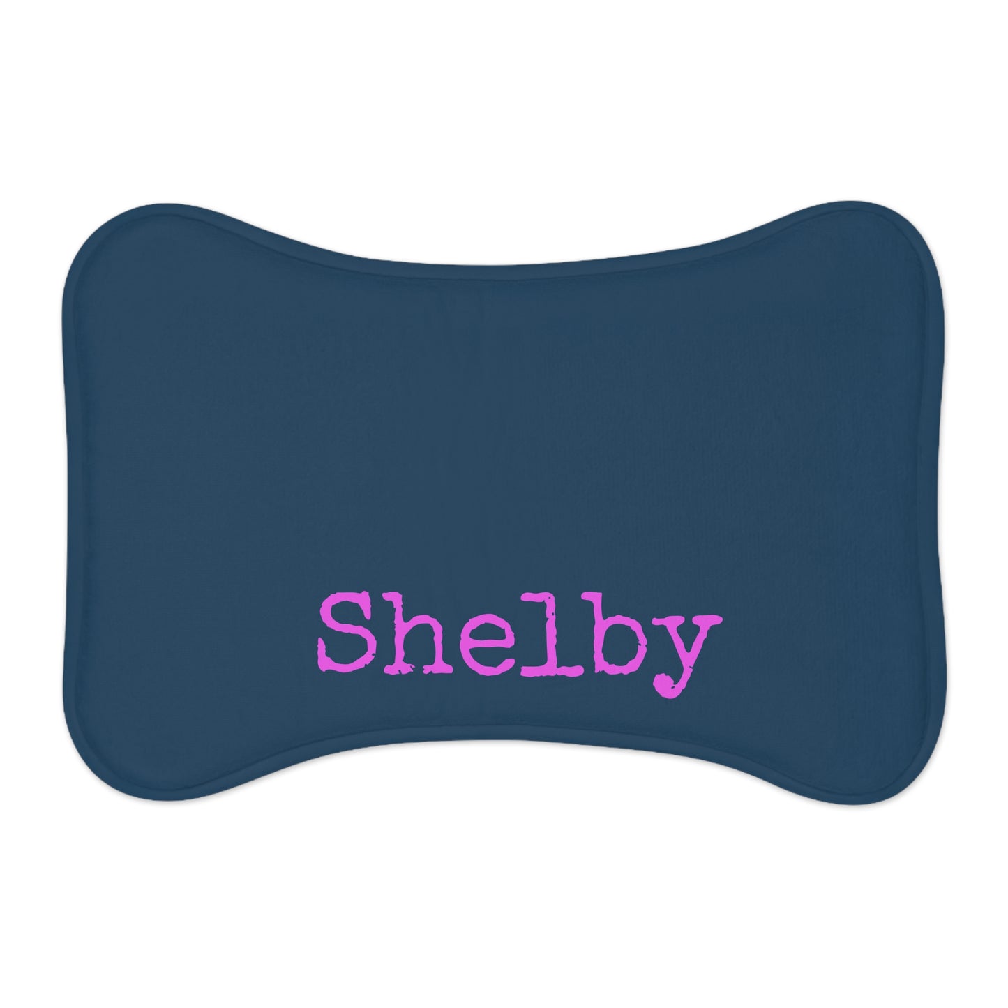 Personalized pet feeding mat in cadet blue with paw print design, perfect for pet bowls and feeding area.