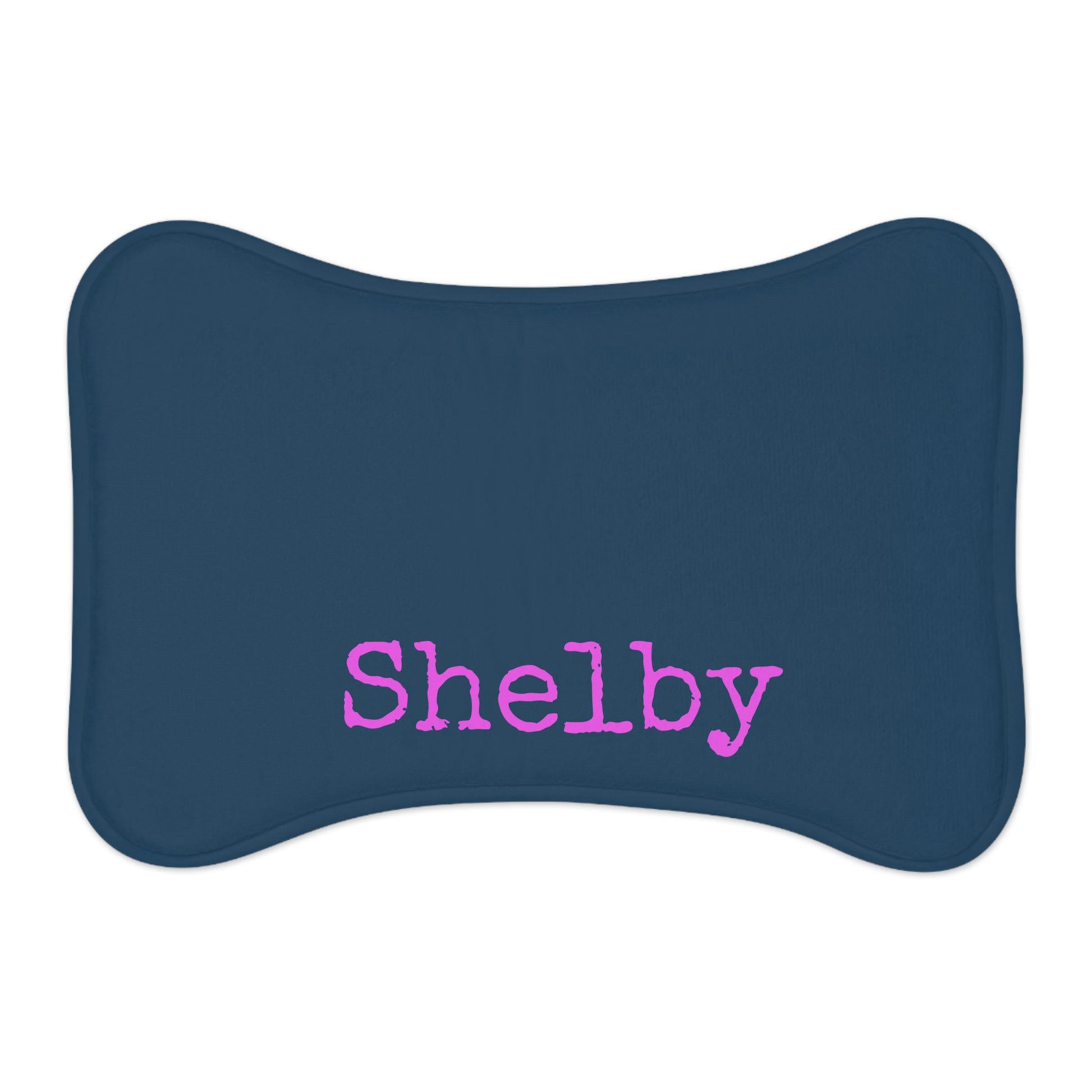 Personalized pet feeding mat in cadet blue with paw print design, perfect for pet bowls and feeding area.
