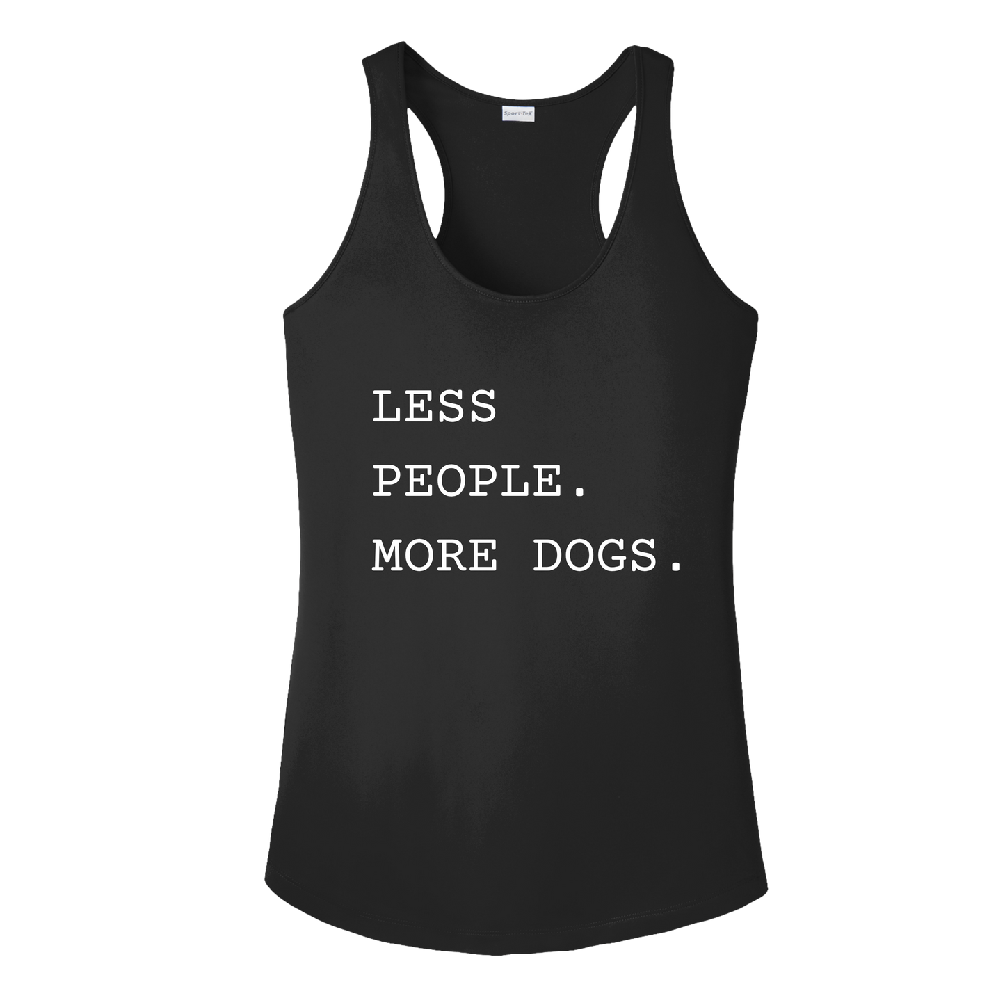 Less People. More Dogs. Women's Racerback Tank