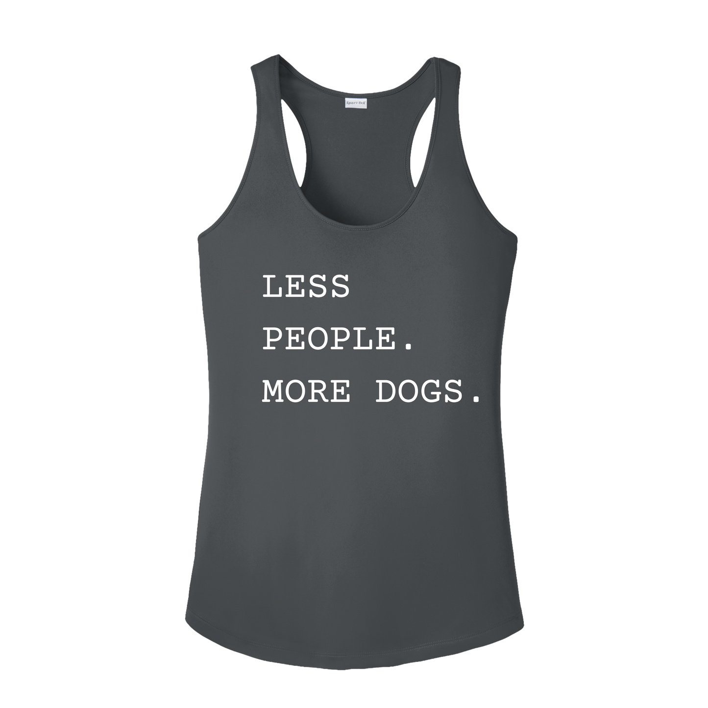 Less People. More Dogs. Women's Racerback Tank