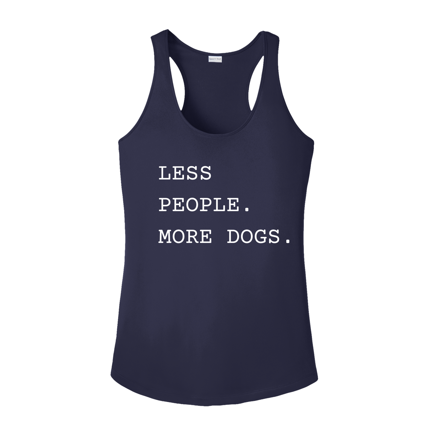 Less People. More Dogs. Women's Racerback Tank