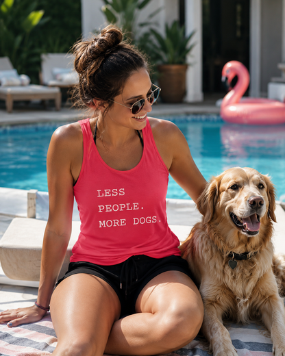 Less People. More Dogs. Women's Racerback Tank